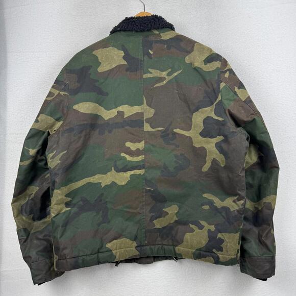 Freemans Sporting Club Mens XL Camo Waxed Cotton Jacket Shearling Lined USA - Picture 7 of 12
